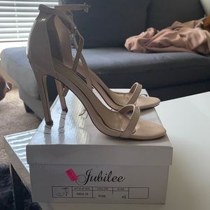 Nude strappy heel sandal